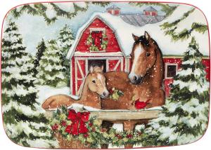 Certified International Homestead Christmas прямоугольное блюдо 35,5 x 25,4 см, мультиколор, большое