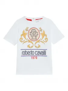 Футболка с логотипом Roberto Cavalli, белый