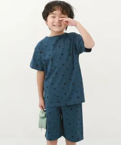 Пижама с коротким рукавом, 100% хлопок, домашняя одежда, весна/лето 2015 Devirock, цвет 008-Star-Abyss Blue