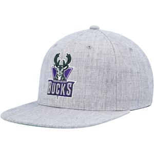 Мужская кепка Mitchell & Ness Heather Grey Milwaukee Bucks Hardwood Classics 2.0 Snapback