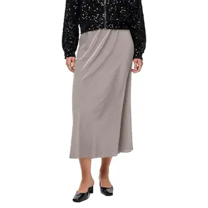 Юбка Pieces Franan midi skirt, серый