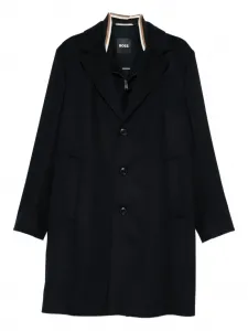 Однобортное пальто Boss, синий