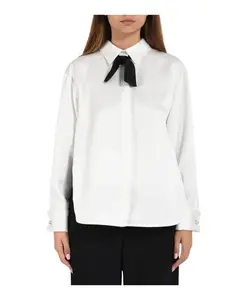 Рубашка с длинными рукавами и бантом Simona Corsellini, белый