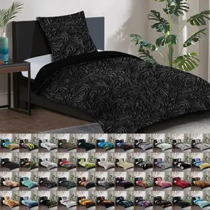 Постельное белье 135x200 см, 100% тончайший хлопок, комплект из 2 предметов, пододеяльник, наволочка 80x80 см - Цветочный рисунок SANILO