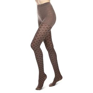 Колготки-свитер из хлопковой смеси с ромбовидным узором Memoi, Taupe Heather