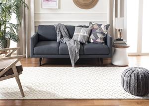 Ковер SAFAVIEH, 61 x 92 см, Tulum Collection, Ivory & Grey, современный дизайн, устойчивый к пятнам, идеален для помещений с высокой проходимостью: прихожая, ванная комната и домашний офис (TUL229A-2)