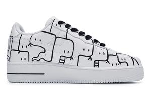 Кроссовки Nike Air Force 1 Skateboard Shoes Women's Low-Top Black White, черный/белый