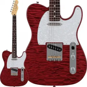 Электрогитара Fender Japan Hybrid II Telecaster с крышкой из кленового шпона, гриф из розового дерева, цвет Red Beryl