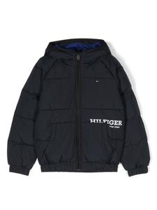 Пуховик с логотипом Tommy Hilfiger Junior, синий