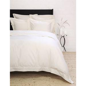 Подушка Classico Hemstitch Cotton Sateen Euro Sham POM POM AT HOME, слоновая кость/кремовый