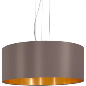 Подвесной светильник MASERLO E27, люстра, подвесной светильник для гостиной и столовой, уютный, 110x53 см Eglo, Cappuccino/goldfarben