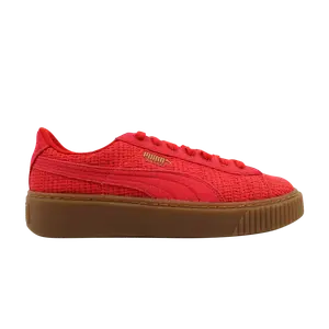 Кроссовки Wmns Basket Platform Woven Puma, красный