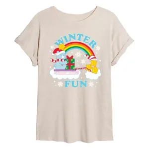 Футболка большого размера с изображением медведей-заботников для юниоров, зимнее веселье Licensed Character, бежевый