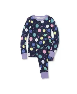 Пижамный комплект для девочек с длинными рукавами и облегающим кроем Lands' End, мультиколор