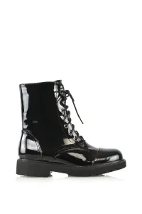 Ботинки 'River' на плоской подошве с молнией и шнуровкой в ​​стиле милитари XY London, черный