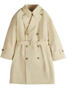 Tod's тренч с кожаными вставками, нейтральный