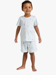 Детский хлопковый комплект пижамы с принтом парусника Lindex, Dusty Blue