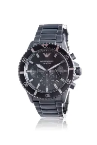 Мужские часы Emporio Diver Black Stainless Steel Chronograph Armani