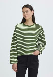 Топ ICHI Long sleeved top, Rifle Green Stripe/Dark Green