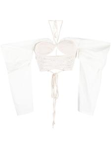 The Mannei блузка в технике кроше, нейтральный цвет