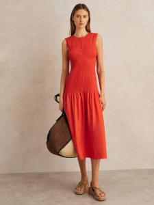 Платье миди Petite Annabel с присборенными деталями Reiss, Red