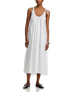 Собранное платье миди CO, белый