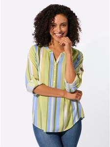 Блузка без застежки в полоску фисташкового и ледяного голубого цвета WITT WEIDEN