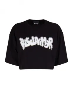 Укороченный трикотажный топ в городском стиле Disclaimer, белый