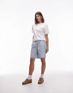 Укороченные шорты Carhartt WIP Toland Seersucker Regular Fit, синий