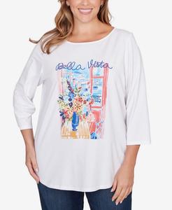 Вязаный топ Bella Vista с декором, больших размеров Ruby Rd, White Multi