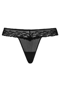 Стринги Teyli Mesh Tanga mit floraler Spitze Leo, черный
