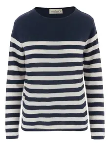 Полосатый свитер с круглым вырезом Bruno Manetti, синий