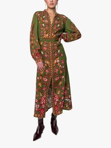 Платье с цветочным принтом Cassidy с V-образным вырезом Raishma, Green/Multi