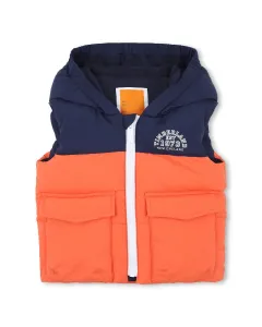 Детский стеганый жилет оранжевого цвета без рукавов Timberland