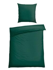 Schiesser Изящный фланелевый комплект постельного белья "Drops" зеленого цвета