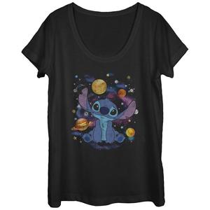 Детская футболка с милым рисунком Space Stitch Lilo & Stitch Disney's, черный
