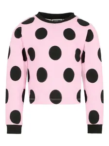 Топ в горох с длинными рукавами Moschino Kids, розовый