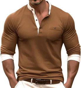 Мужская рубашка поло с длинным рукавом Color Block