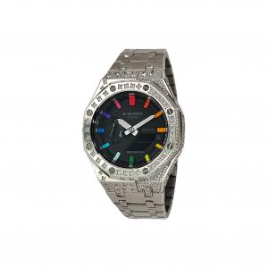 Часы Casio G-Shock Analog-Digital 2100 Series, арт. GA-2100-1A, серебро/черный