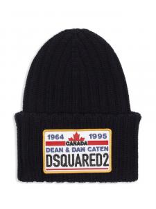 DSQUARED2 шапка бини в рубчик, черный