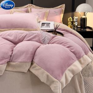 Disney Комплект постельного белья 4 предмета, простыня на резинке 180 см, пододеяльник 200x230 см, легкое перо, персиково-розовый, кожа-дружелюбный и теплый