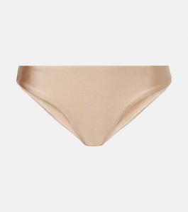 Плавки бикини с высокой посадкой и наклонным лифом Jade Swim, Taupe Sheen