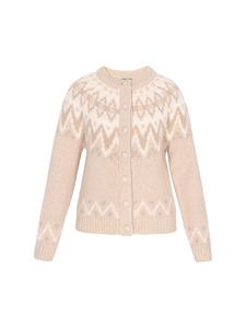 DreiMaster Женский кардиган бежевого цвета с разноцветными вставками