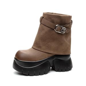 Shangjinni Ботильоны женские на каблуке 9 см коричневые, цвет Brown