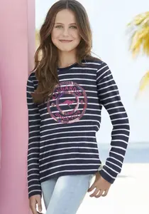 Рубашка KangaROOS с длинными рукавами и аппликацией из пайеток, белый