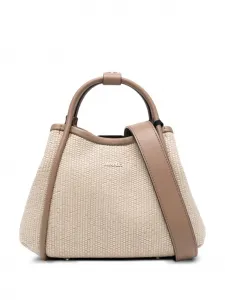 Сумка-тоут с логотипом MAX MARA, бежевый