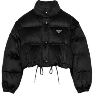 Трансформируемая укороченная пуховая куртка Prada, черный