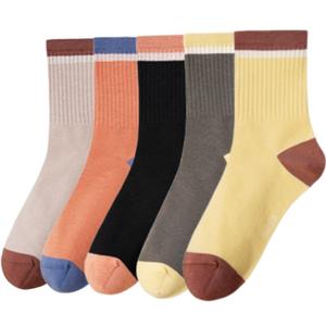 Унисекс носки Mid Calf WARRIOR, 5 pack = 1* черный+1* caramel+1* army зеленый+1* желтый+1* экрю