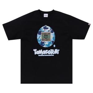 Футболка BAPE x Tamagotchi #2, Черная/Синяя