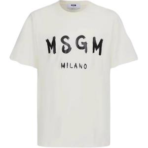 Футболка из хлопка с логотипом MSGM, слоновая кость